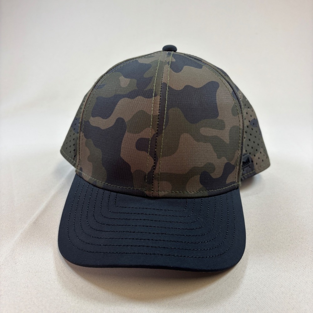 Melin A-Game Hydro Hat Mens Small Green Black Camo Performance Snapback Cap
